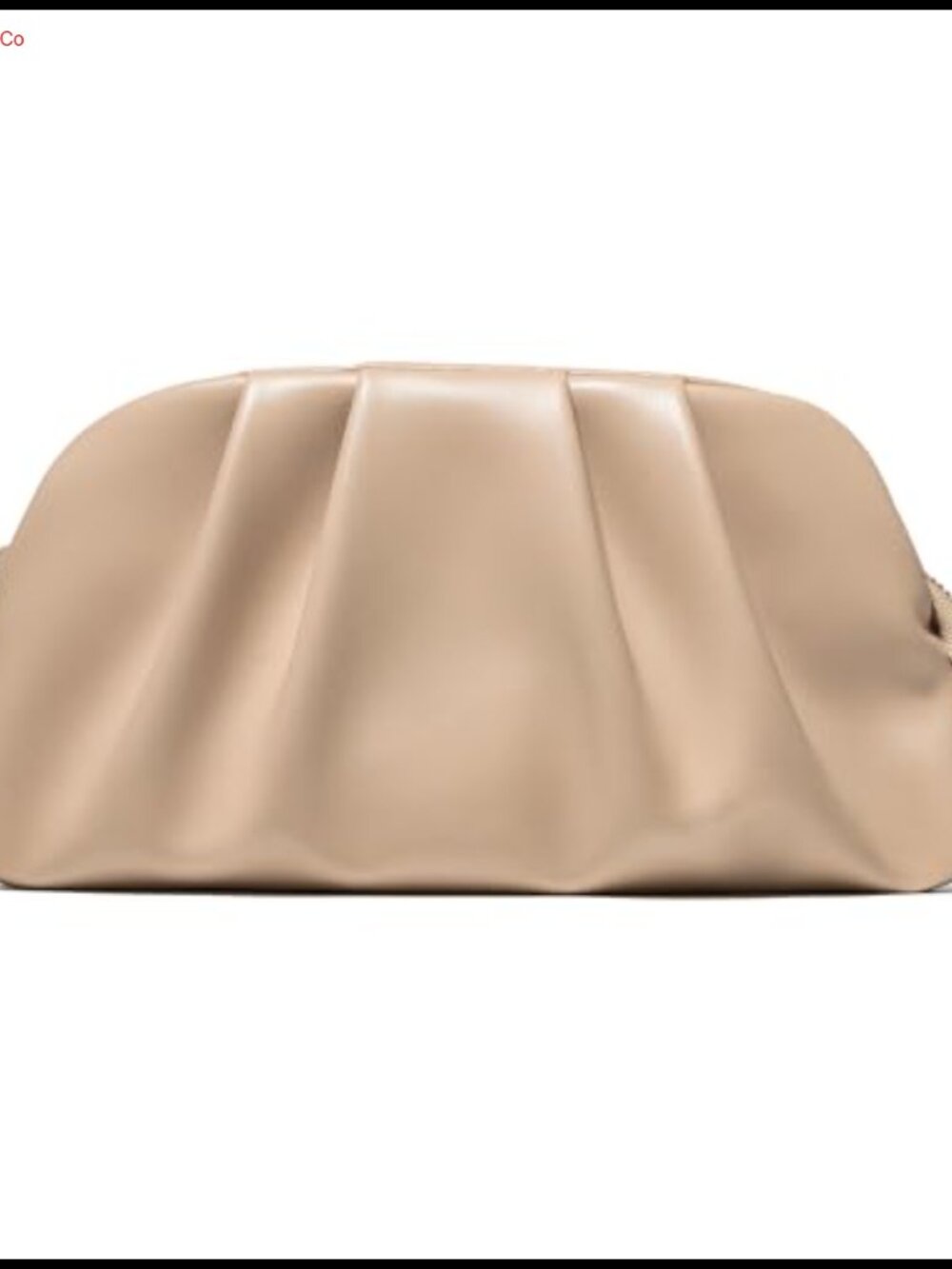 Pleated Vegan Leather Evening Clutch with Detachable Chain Strap